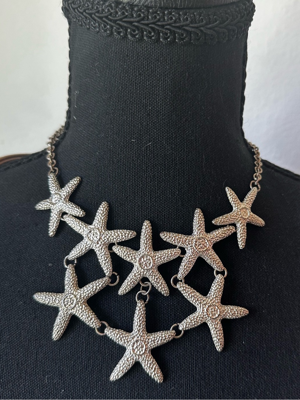 Silver Starfish Statement Necklace